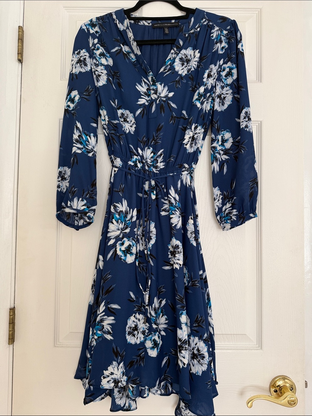 White House Black Market Blue Floral Dress